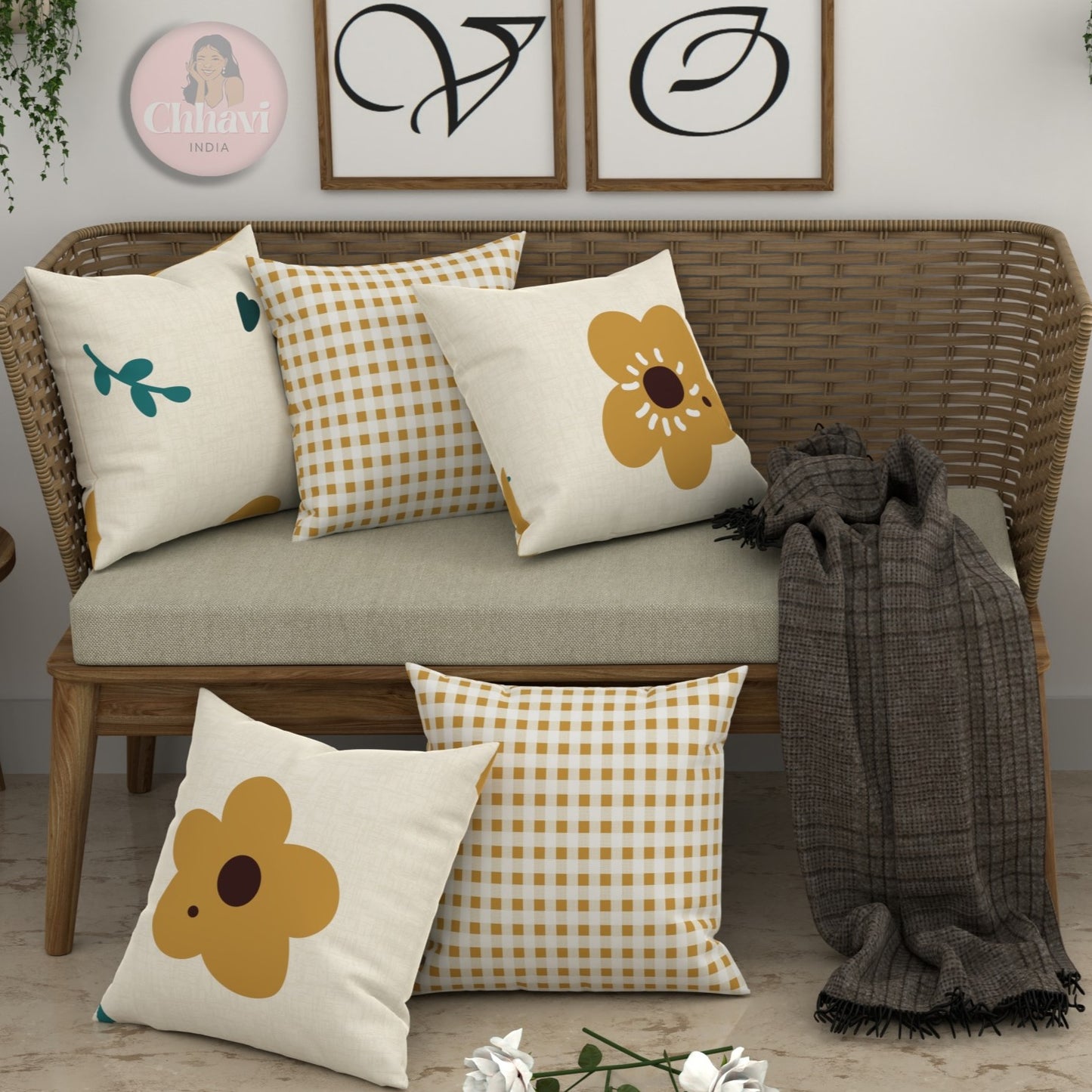 CHHAVI INDIA Microfiber Cushions Cover