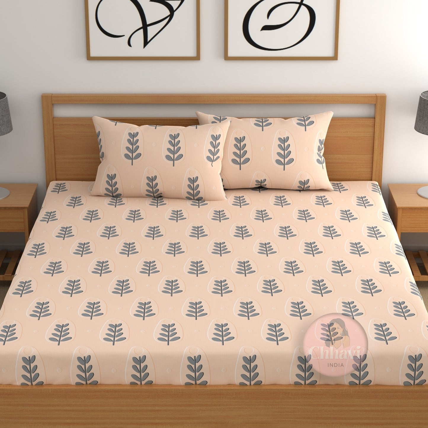 CHHAVI INDIA 210 TC Microfiber Printed King Size Bedsheet With Pillow Covers