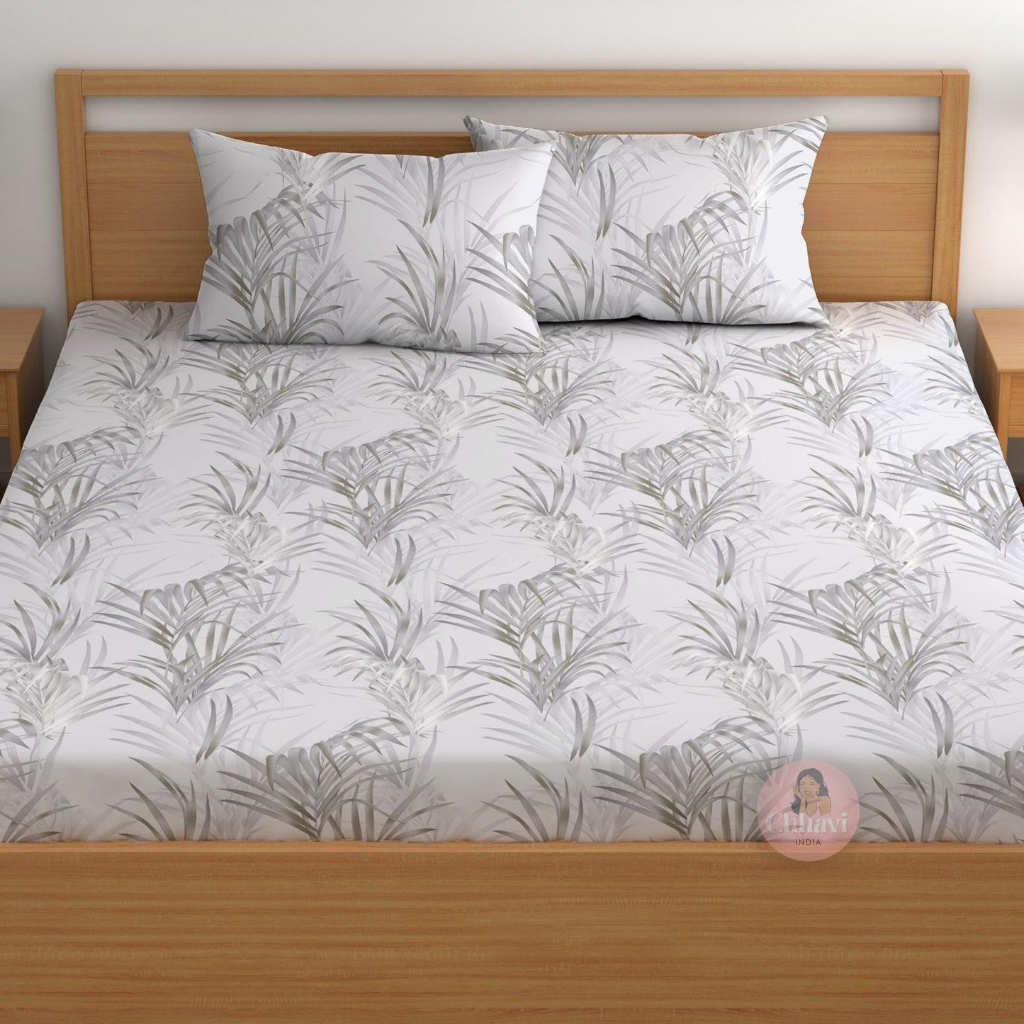 CHHAVI INDIA 180 TC Microfiber Printed Double Bedsheet With 2 Pillow Covers