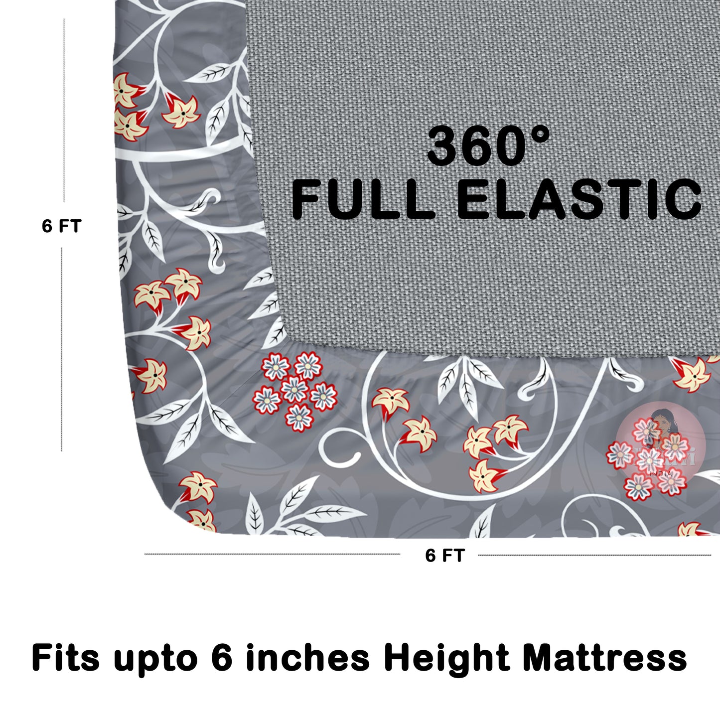CHHAVI INDIA 210 TC Microfiber Double Fitted  Size Printed Bedsheet with pillow covers