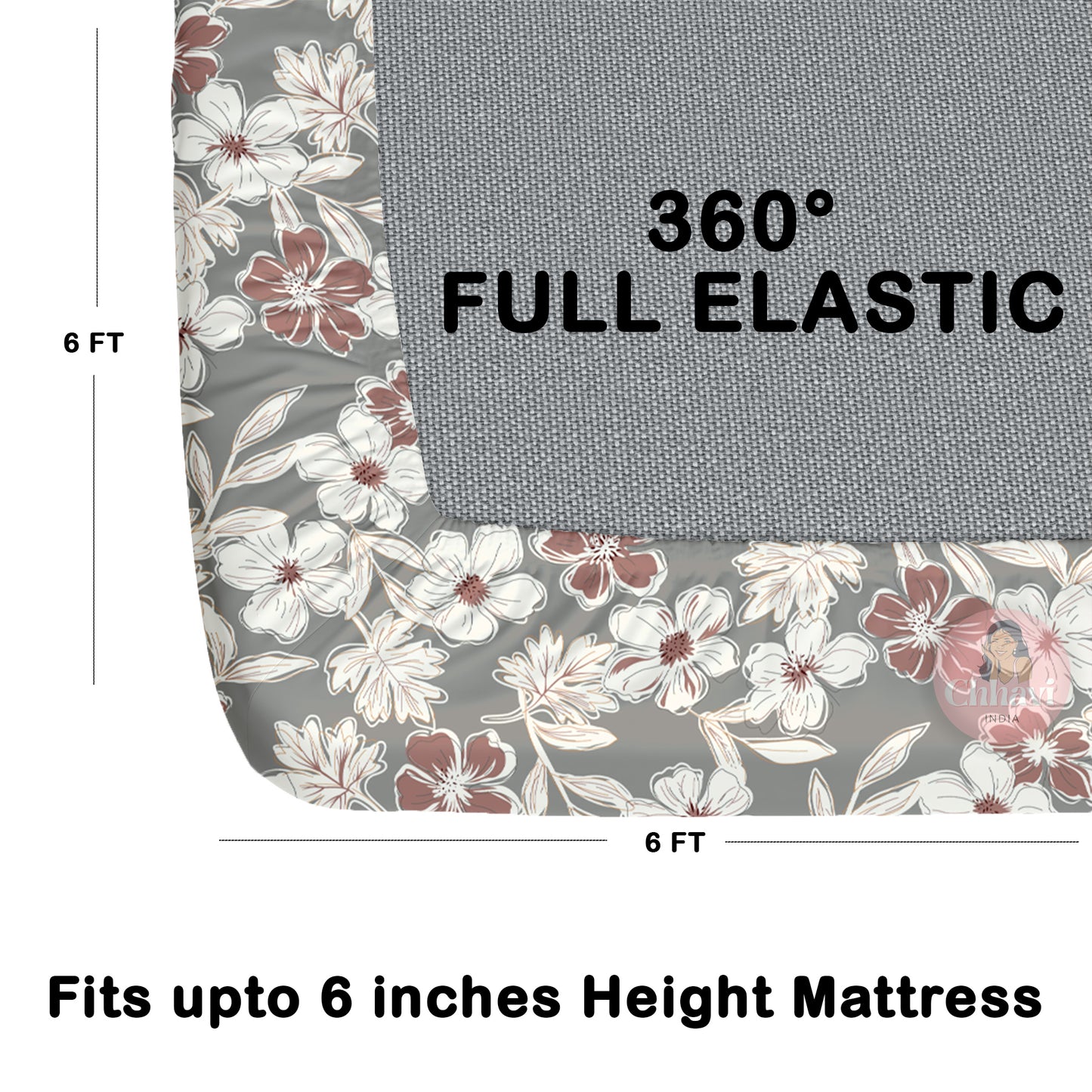CHHAVI INDIA 210 TC Microfiber Double Fitted  Size Printed Bedsheet with pillow covers