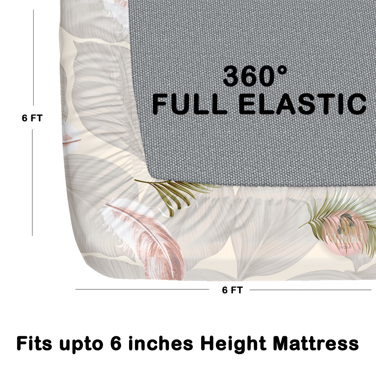 CHHAVI INDIA 210 TC Microfiber Double Fitted  Size Printed Bedsheet with pillow covers