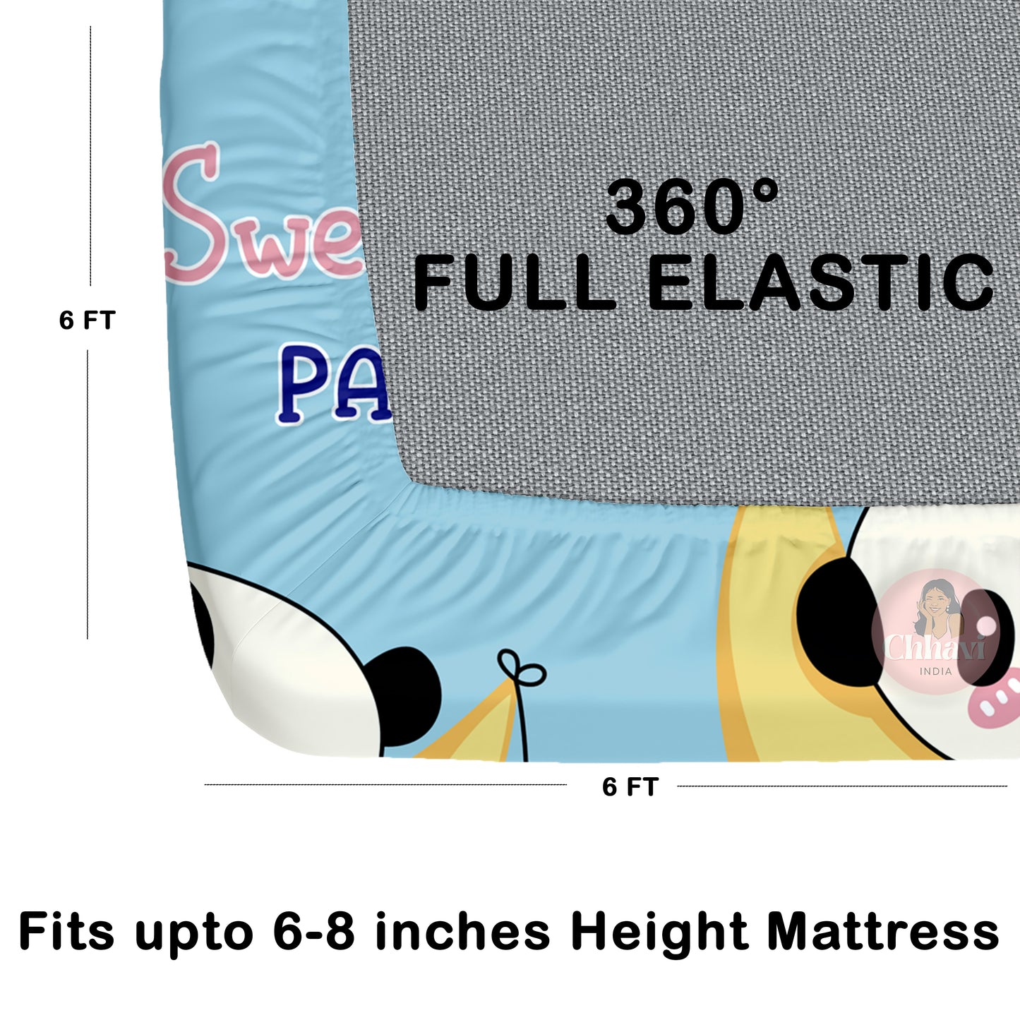CHHAVI INDIA 210 TC Microfiber Double Fitted  Size Printed Bedsheet with pillow covers