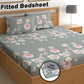 CHHAVI INDIA 210 TC Microfiber Double Fitted  Size Printed Bedsheet with pillow covers