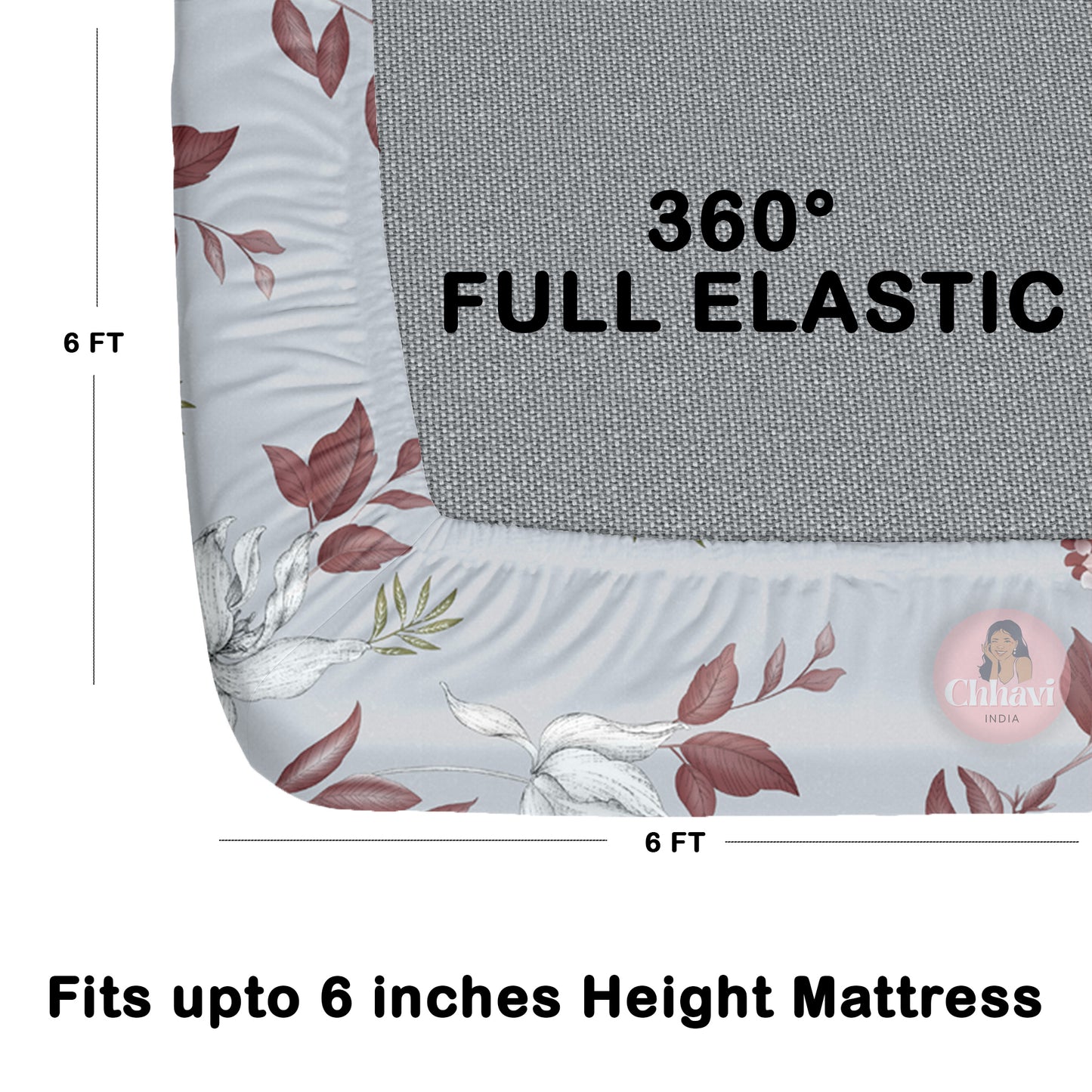 CHHAVI INDIA 210 TC Microfiber Double Fitted  Size Printed Bedsheet with pillow covers