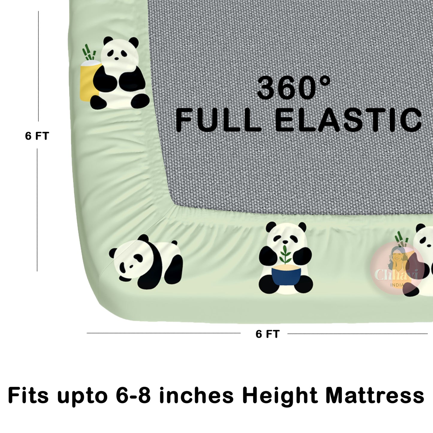 CHHAVI INDIA 210 TC Microfiber Double Fitted  Size Printed Bedsheet with pillow covers