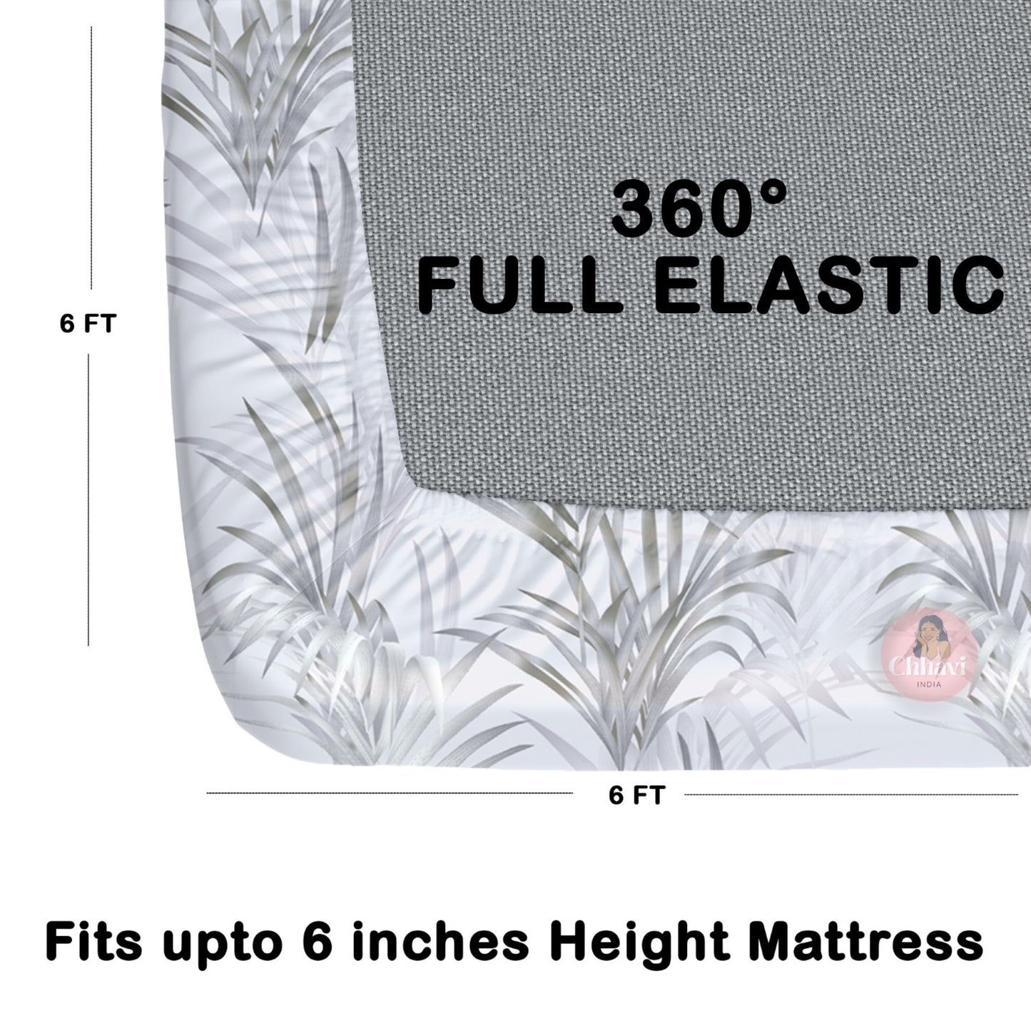 CHHAVI INDIA 180 TC Microfiber Double Fitted  Size Printed Bedsheet
