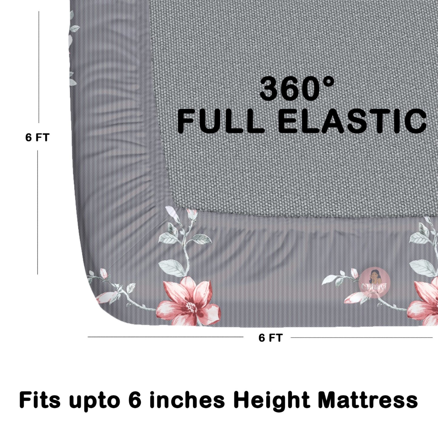 CHHAVI INDIA 180 TC Microfiber Double Fitted  Size Printed Bedsheet