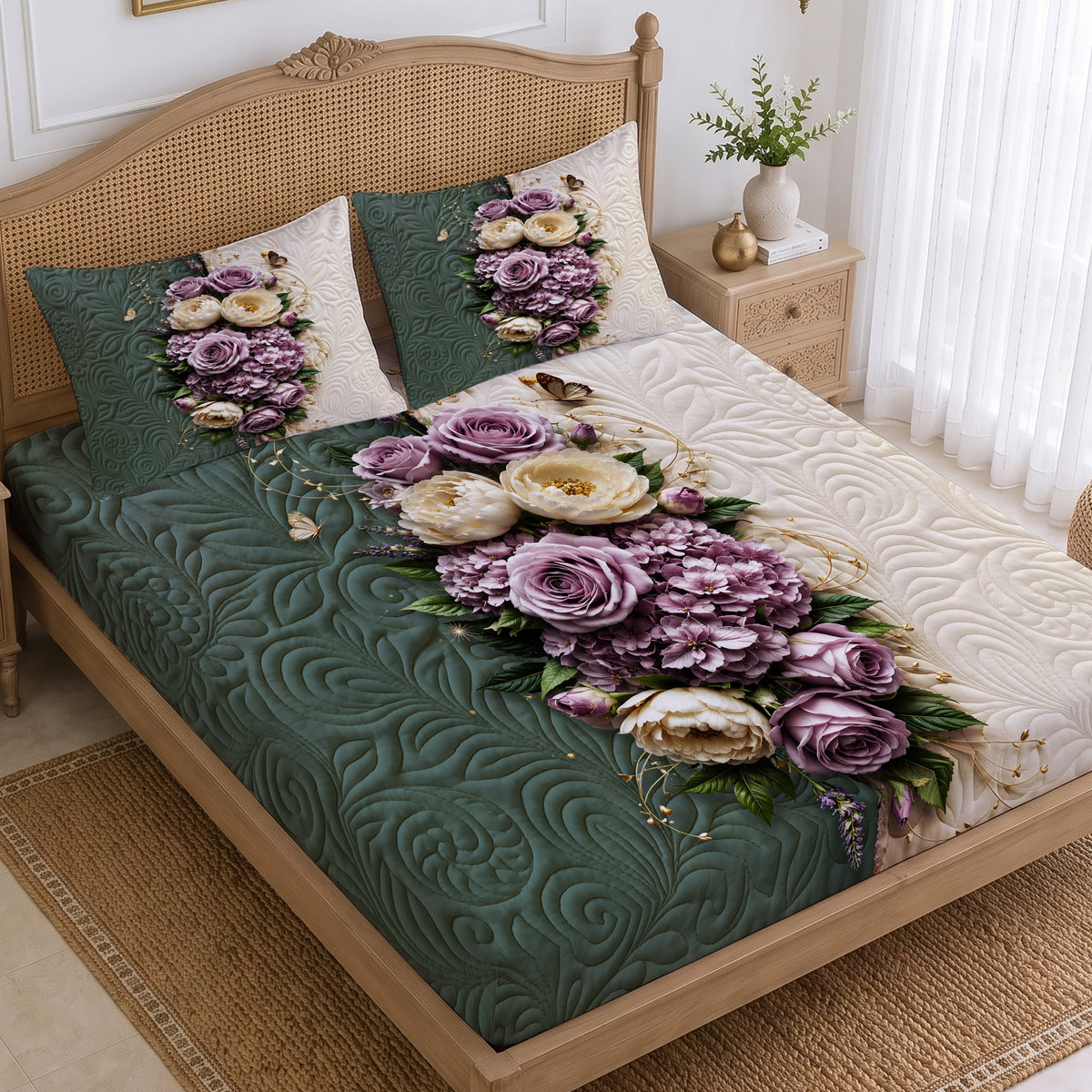 CHHAVI INDIA 210 TC Microfiber Printed King Size Bedsheet With 2 Pillow Covers
