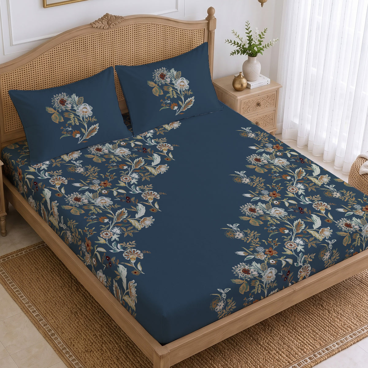 CHHAVI INDIA 210 TC Microfiber Printed King Size Bedsheet With 2 Pillow Covers
