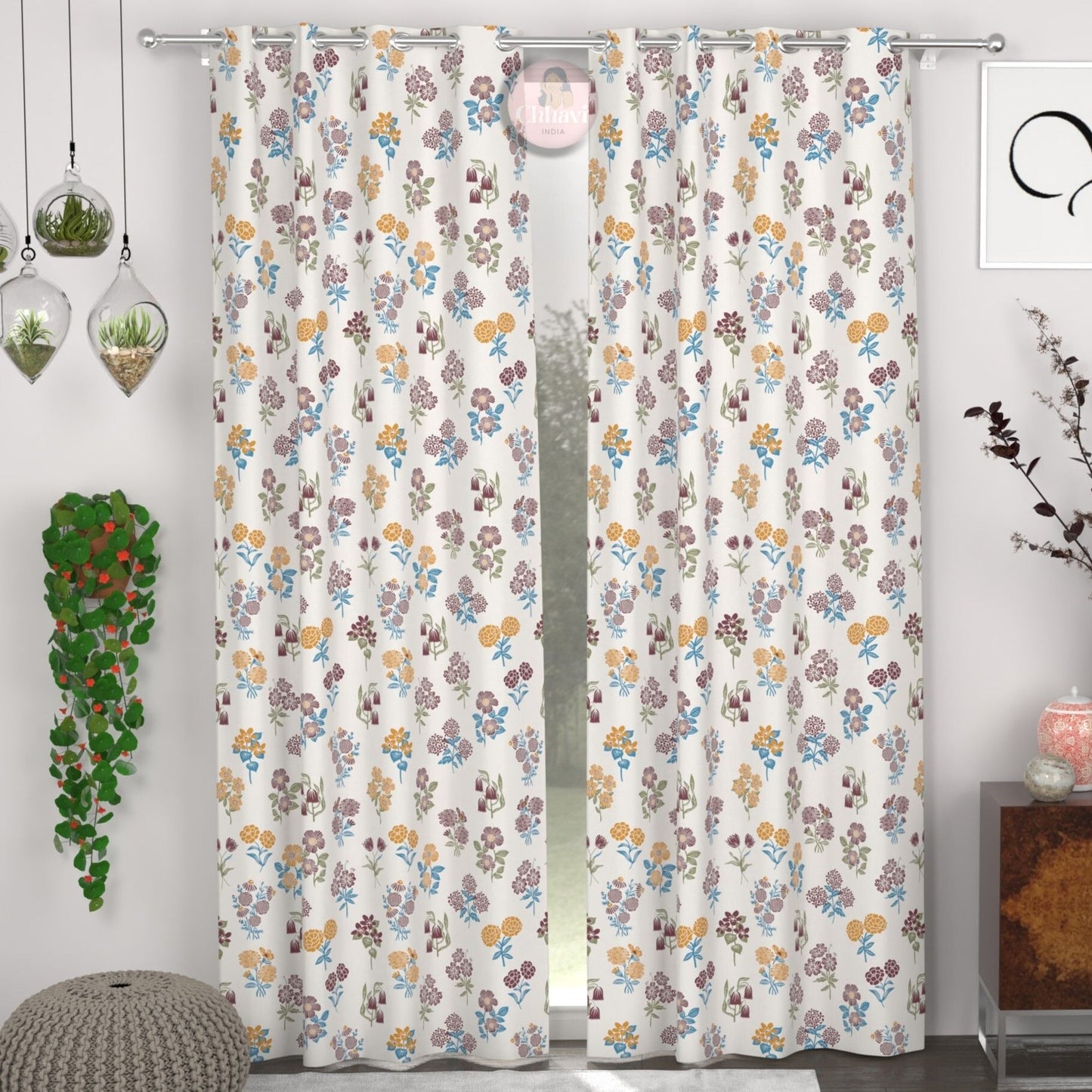 CHHAVI INDIA DESIGNER PRINTED DOOR CURTAIN PACK OF 2