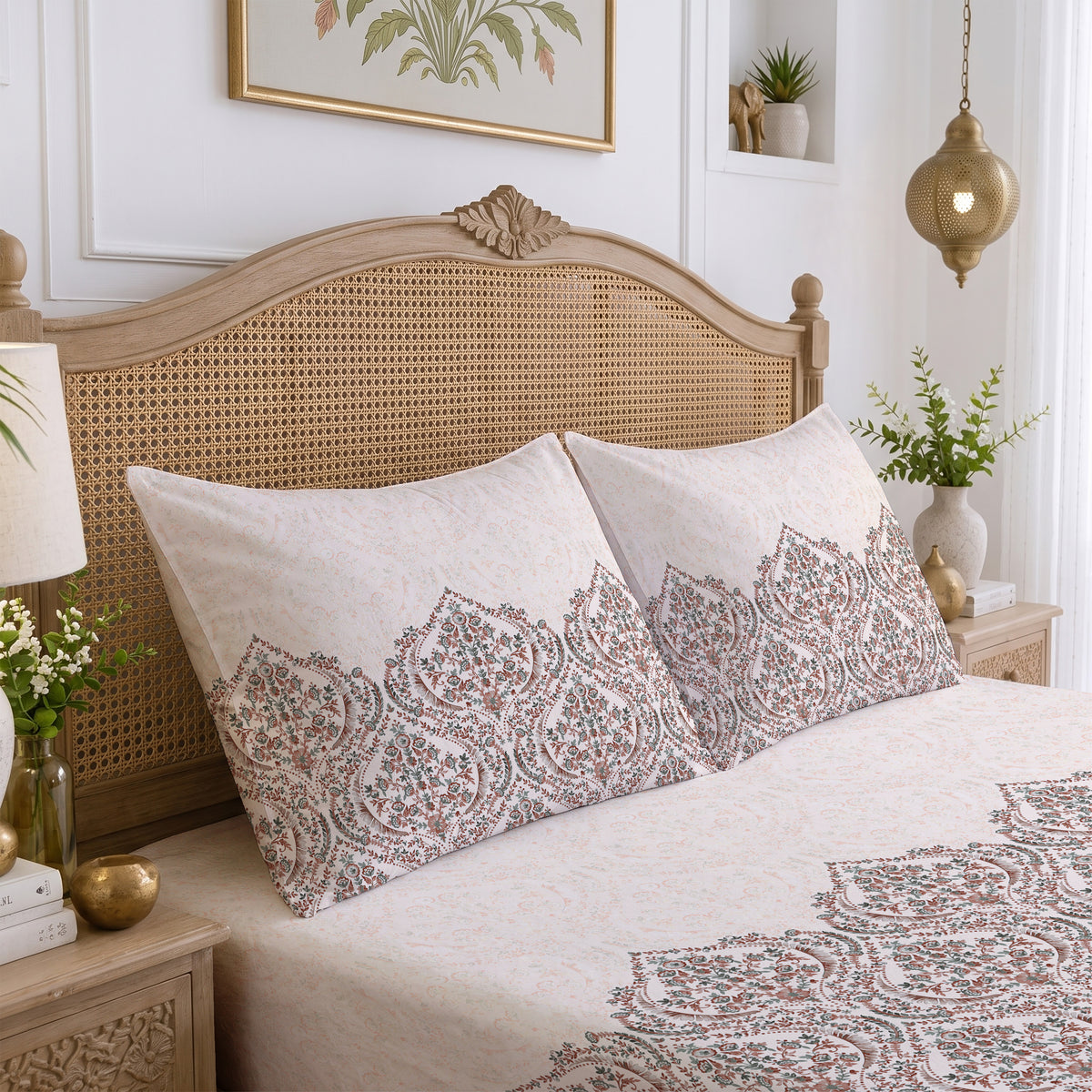 CHHAVI INDIA 210 TC Microfiber Printed King Size Bedsheet With 2 Pillow Covers