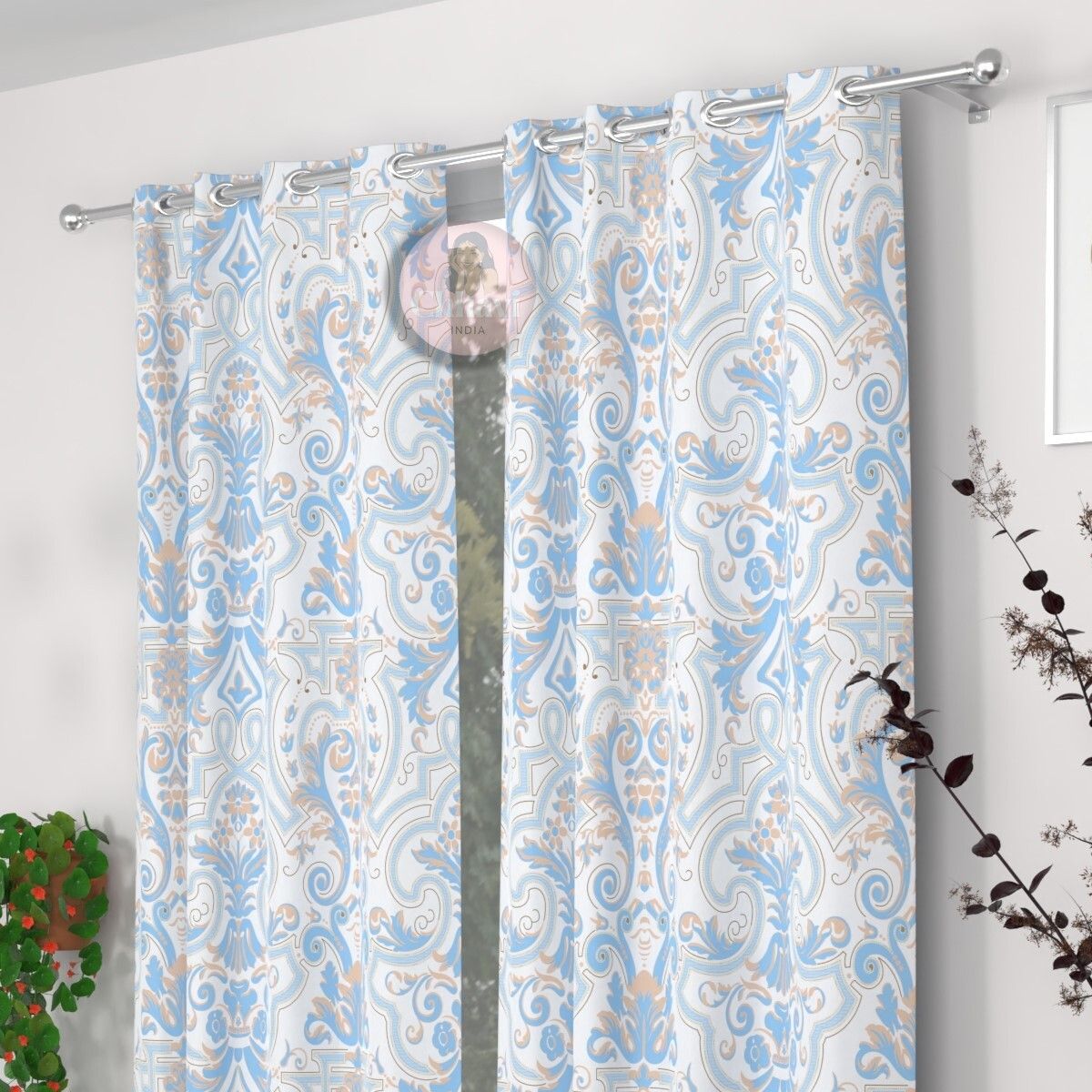 CHHAVI INDIA DESIGNER PRINTED DOOR CURTAIN PACK OF 2