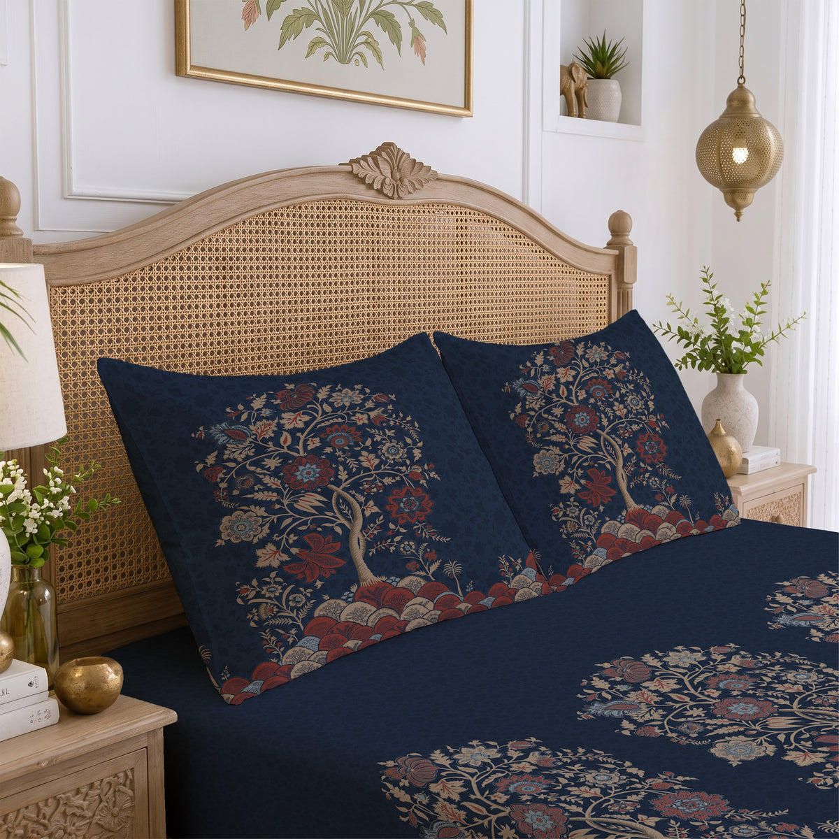 CHHAVI INDIA 210 TC Microfiber Printed King Size Bedsheet With 2 Pillow Covers