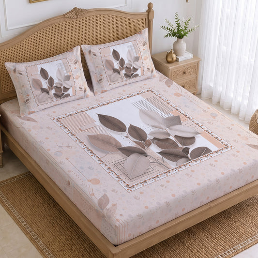 CHHAVI INDIA 210 TC Microfiber Printed King Size Bedsheet With 2 Pillow Covers