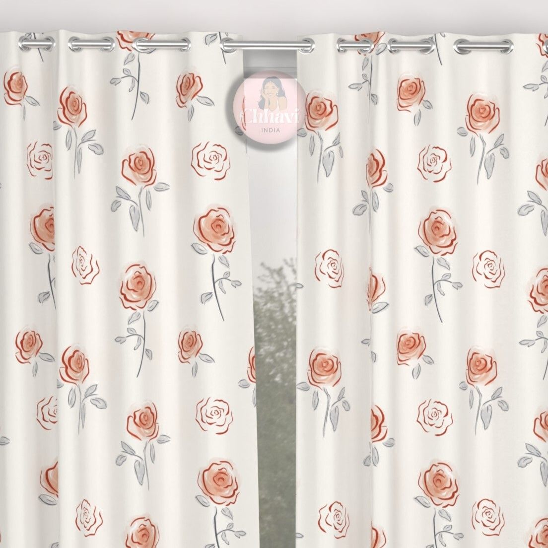 CHHAVI INDIA DESIGNER PRINTED DOOR CURTAIN PACK OF 2