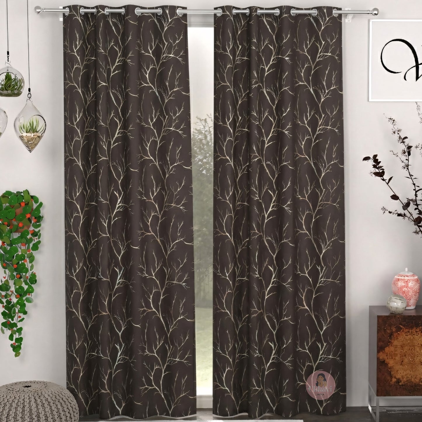 CHHAVI INDIA DESIGNER PRINTED BLACKOUT DOOR CURTAIN PACK OF 2
