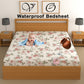 CHHAVI INDIA 210 TC Microfiber Waterproof Printed Fitted (Elastic) Bedsheet
