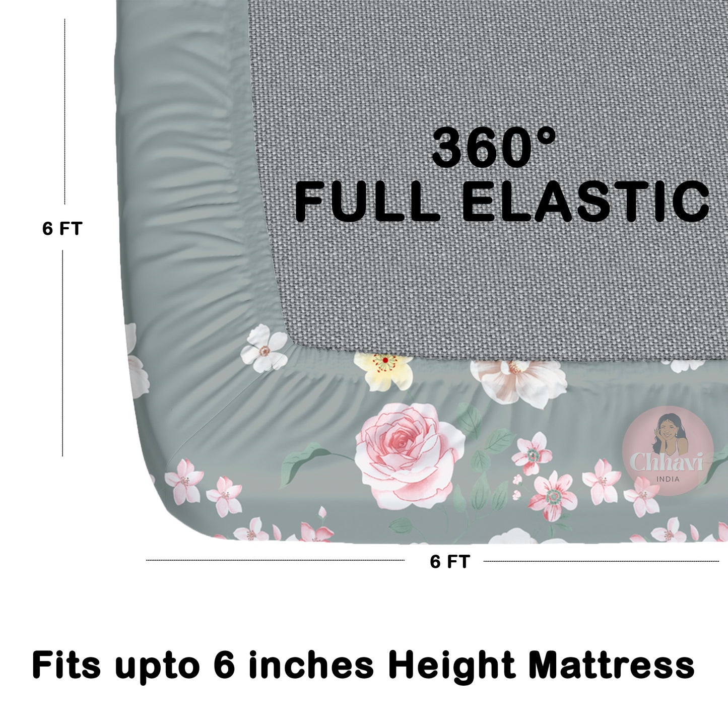CHHAVI INDIA 210 TC Microfiber Double Fitted  Size Printed Bedsheet with pillow covers