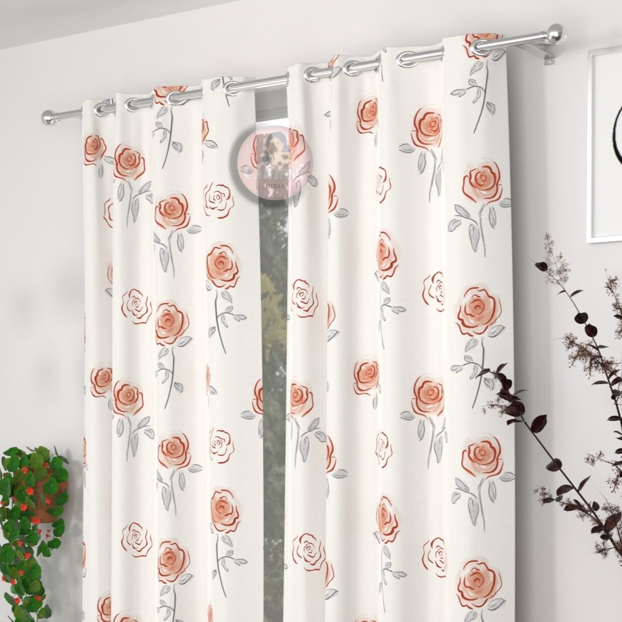 CHHAVI INDIA DESIGNER PRINTED DOOR CURTAIN PACK OF 2