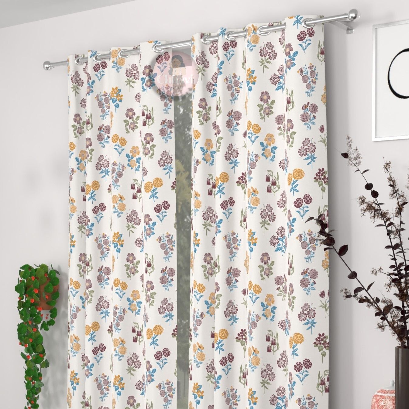 CHHAVI INDIA DESIGNER PRINTED DOOR CURTAIN PACK OF 2