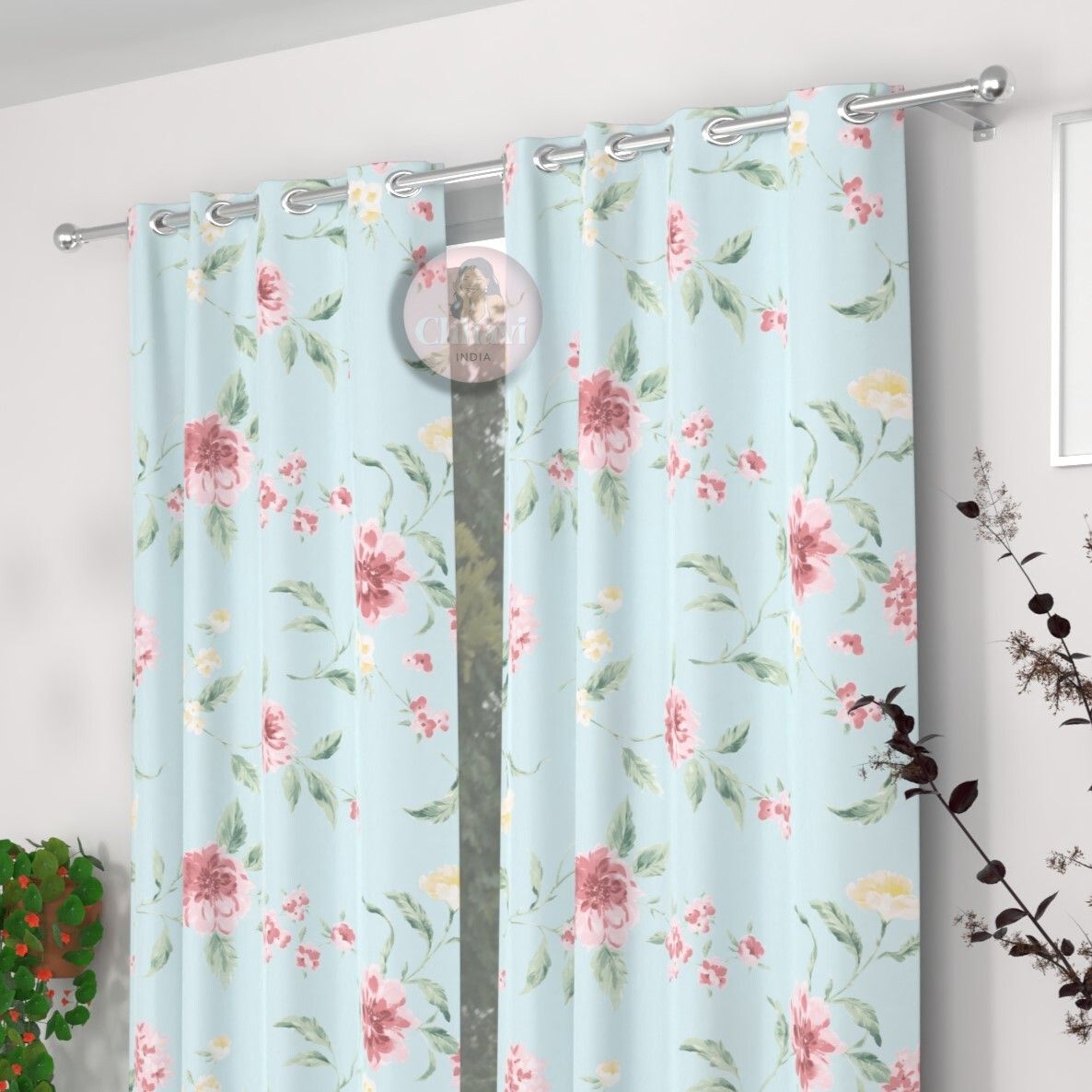 CHHAVI INDIA DESIGNER PRINTED DOOR CURTAIN PACK OF 2