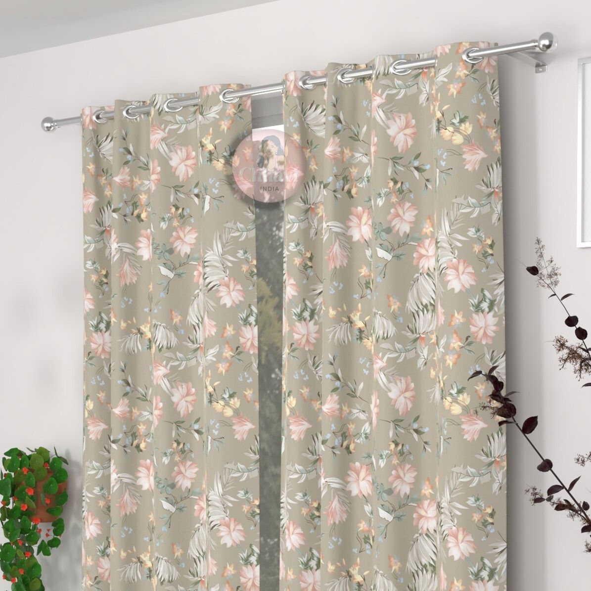 CHHAVI INDIA DESIGNER PRINTED DOOR CURTAIN PACK OF 2