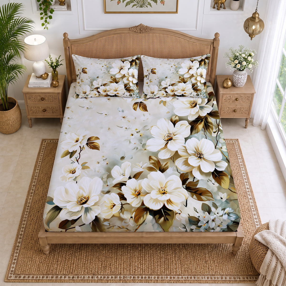 CHHAVI INDIA 210 TC Microfiber Printed King Size Bedsheet With 2 Pillow Covers