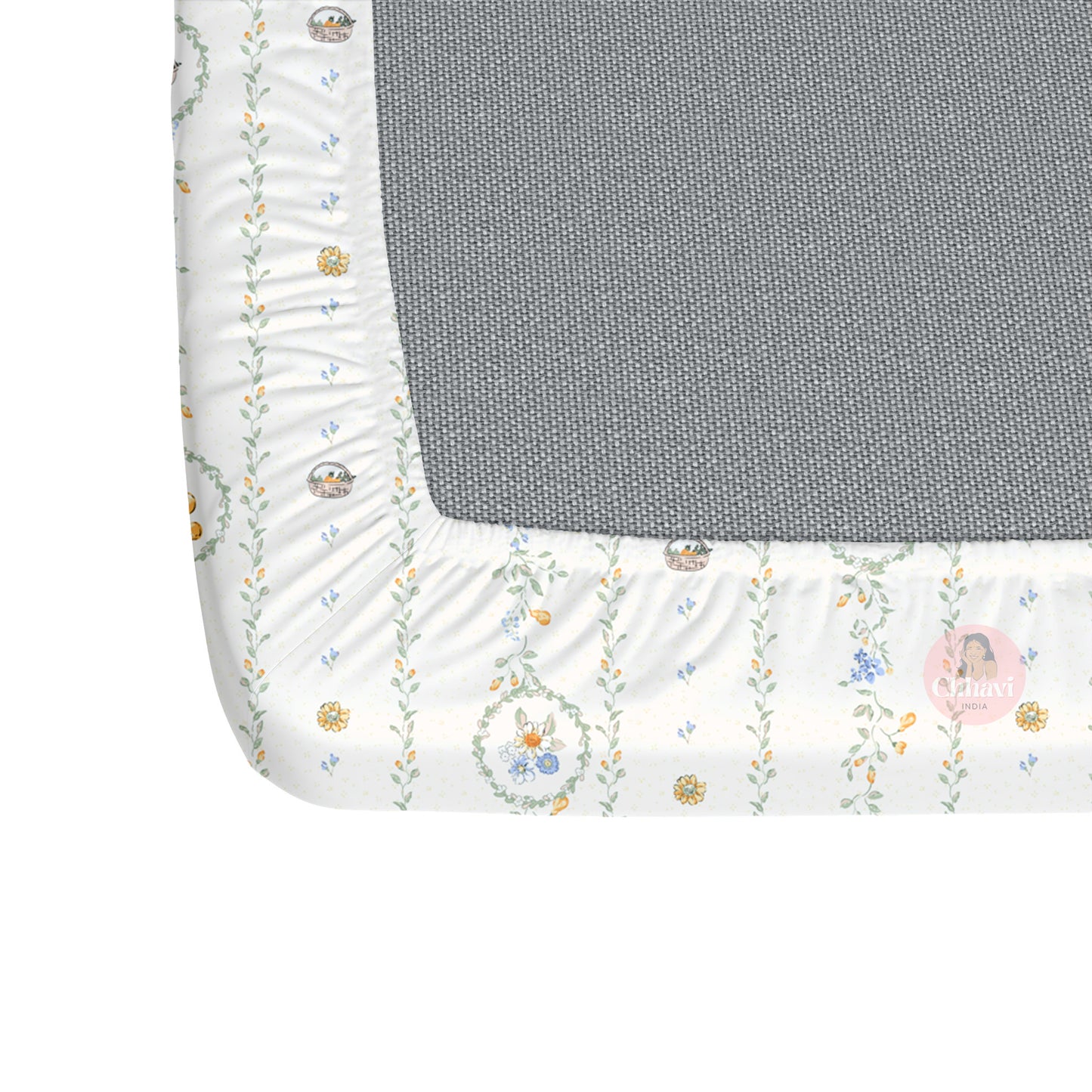CHHAVI INDIA 210 TC Microfiber Waterproof Printed Fitted (Elastic) Bedsheet