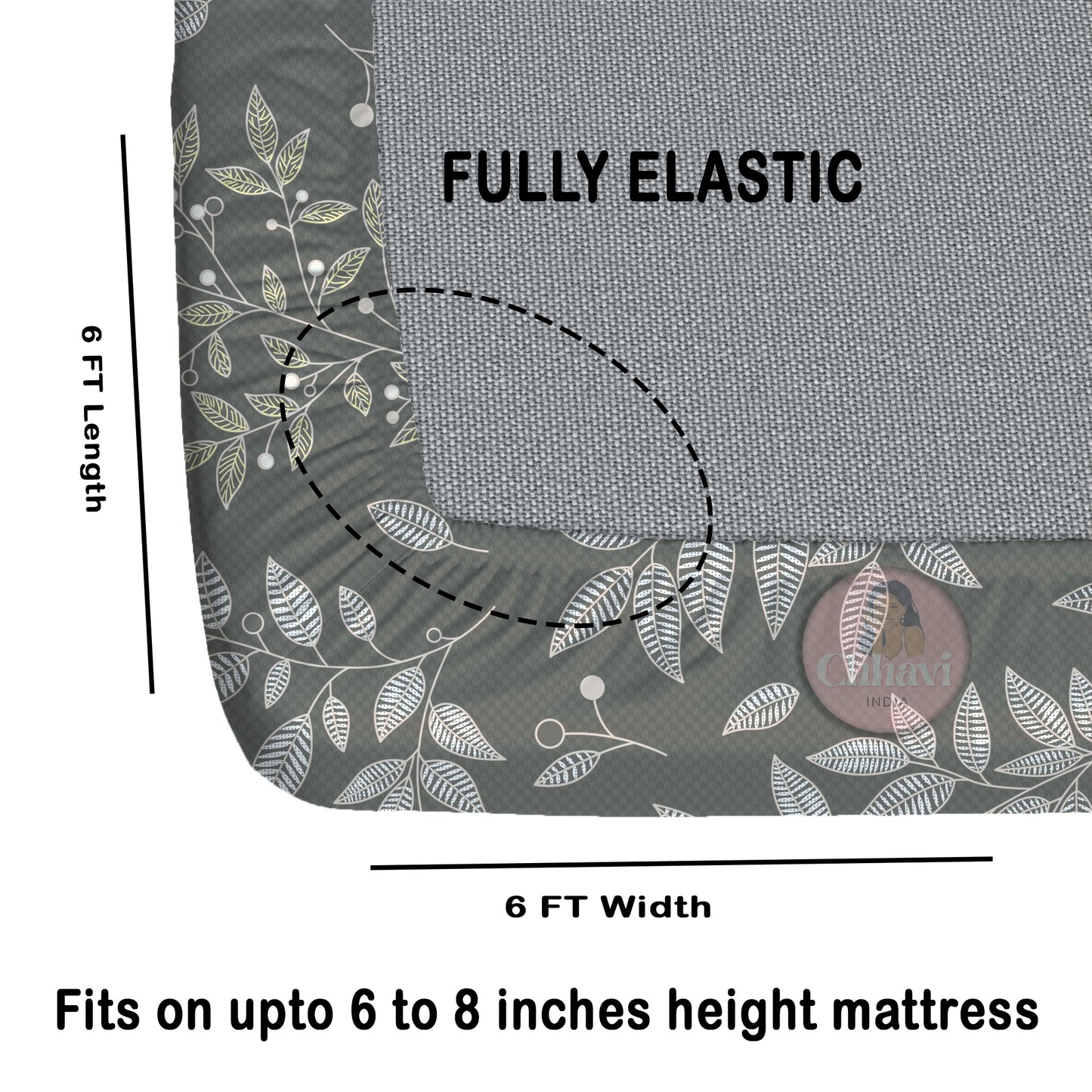CHHAVI INDIA 210 TC Microfiber Fitted Double Size Printed Bedsheet With 2 Pillow covers