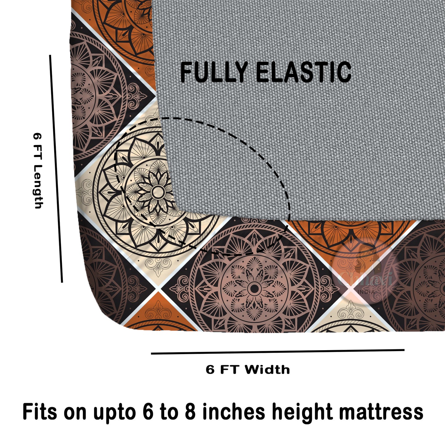 CHHAVI INDIA 210 TC Microfiber Double Fitted  Size Printed Bedsheet