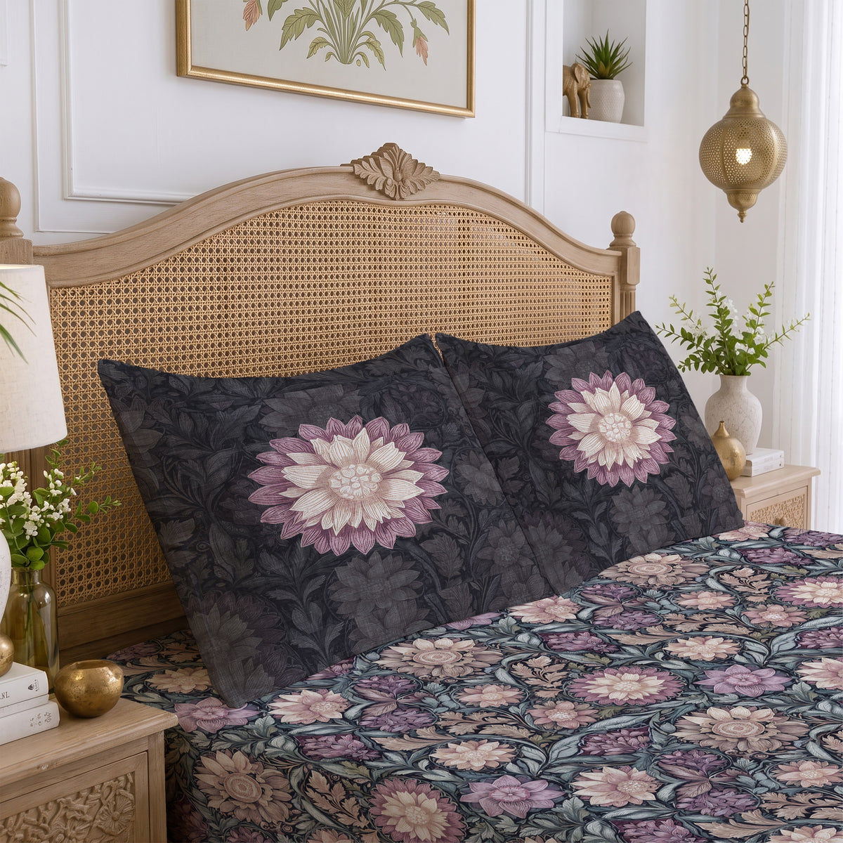 CHHAVI INDIA 210 TC Microfiber Printed King Size Bedsheet With 2 Pillow Covers
