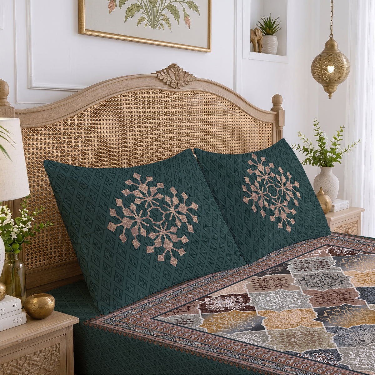 CHHAVI INDIA 210 TC Microfiber Printed King Size Bedsheet With 2 Pillow Covers