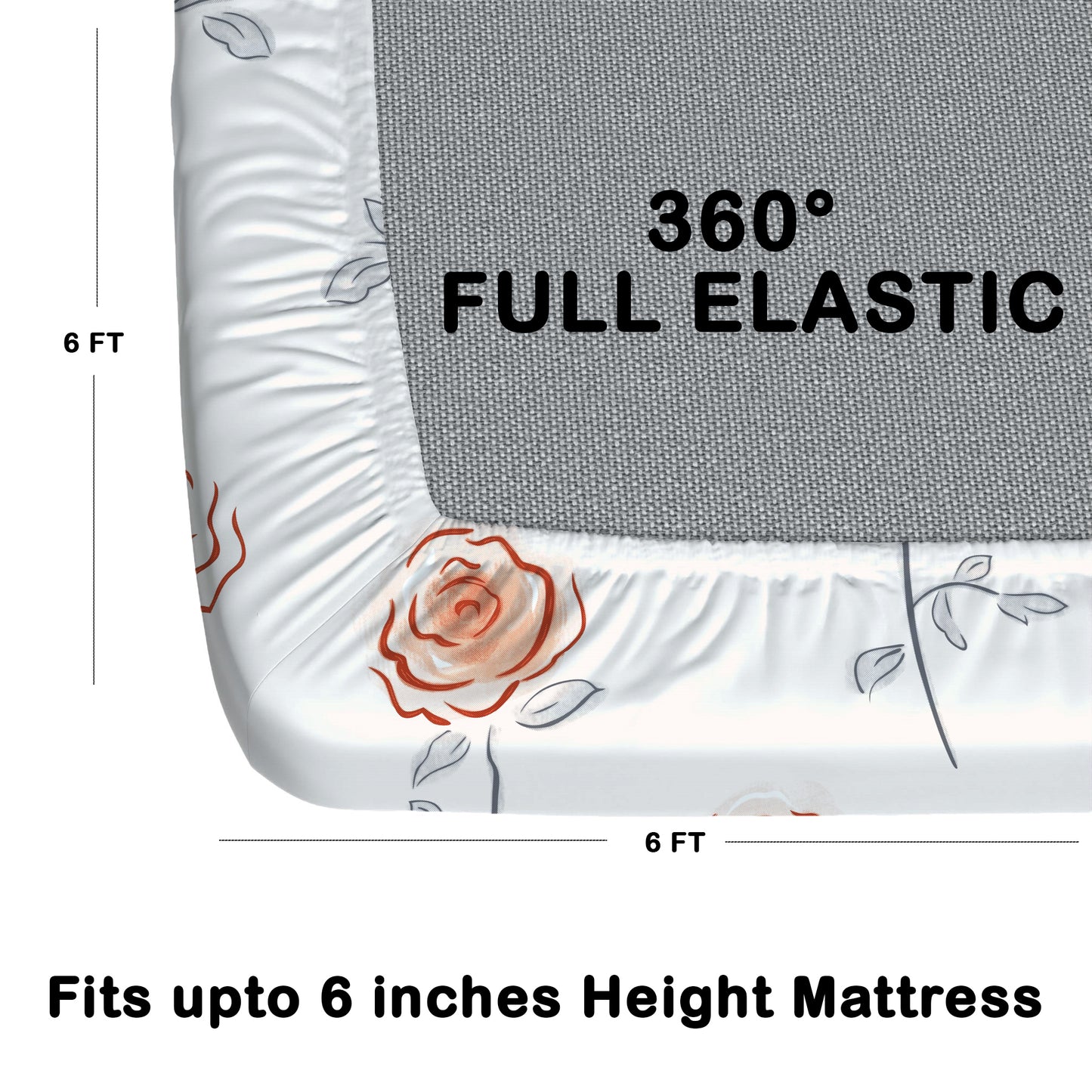 CHHAVI INDIA 210 TC Microfiber Double Fitted  Size Printed Bedsheet with pillow covers
