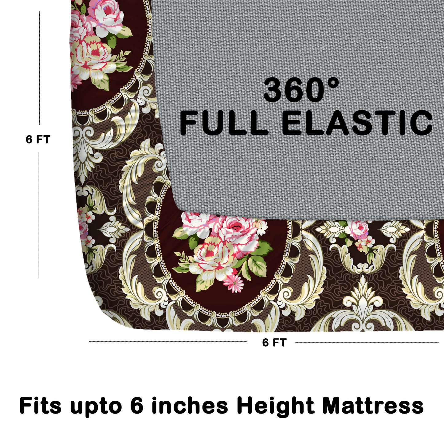 CHHAVI INDIA 210 TC Microfiber Double Fitted  Size Printed Bedsheet with pillow covers