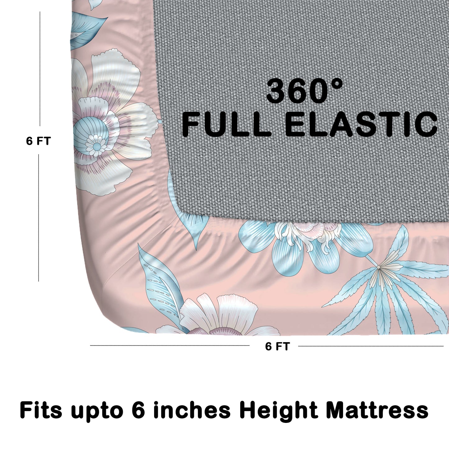 CHHAVI INDIA 210 TC Microfiber Double Fitted  Size Printed Bedsheet with pillow covers