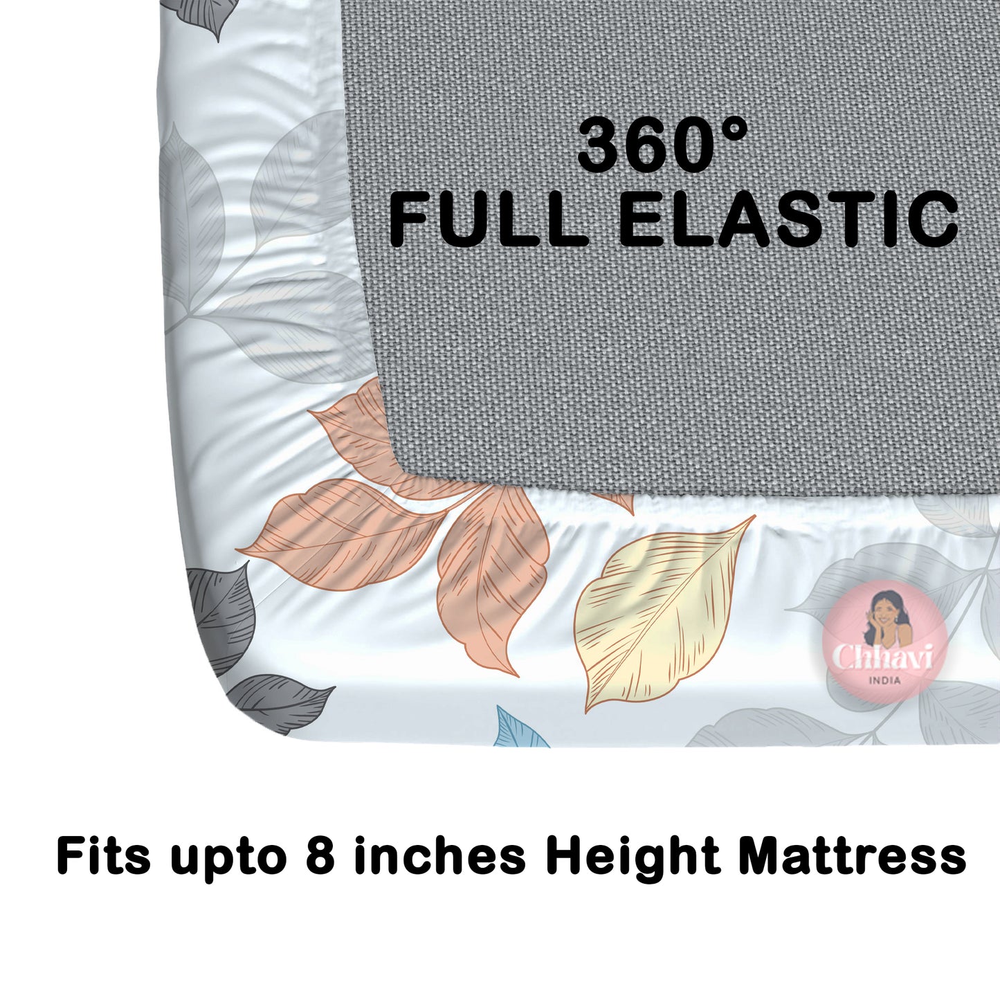 CHHAVI INDIA 210 TC Microfiber Waterproof Printed Fitted (Elastic) Bedsheet