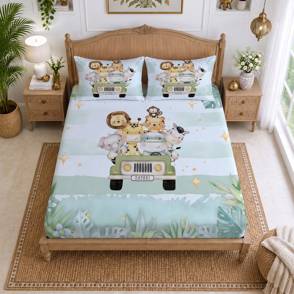 CHHAVI INDIA 210 TC Microfiber Printed King Size Bedsheet With 2 Pillow Covers