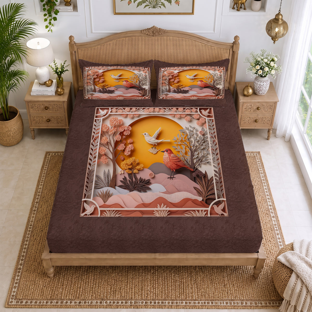 CHHAVI INDIA 210 TC Microfiber Printed King Size Bedsheet With 2 Pillow Covers