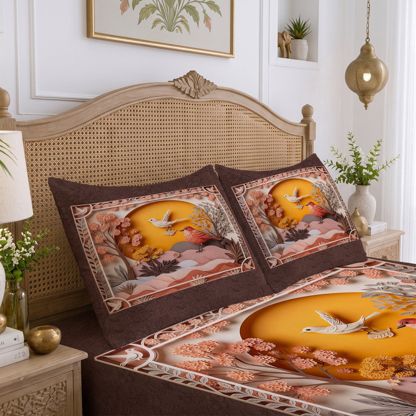 CHHAVI INDIA 210 TC Microfiber Printed King Size Bedsheet With 2 Pillow Covers