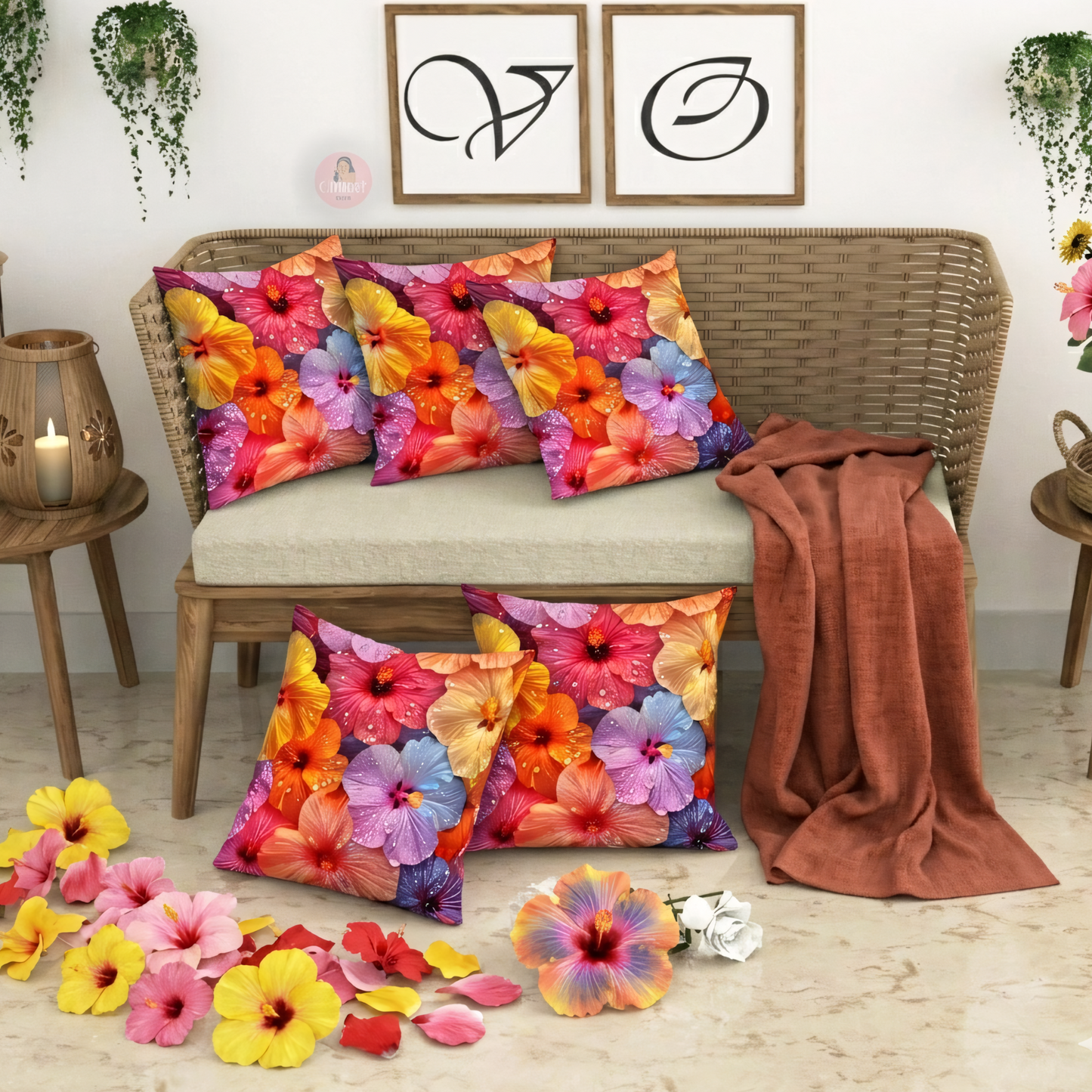 CHHAVI INDIA Microfiber Cushions Cover Pack of 5