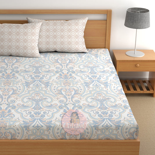 CHHAVI INDIA 210 TC Microfiber Printed King Size Bedsheet With Pillow Covers