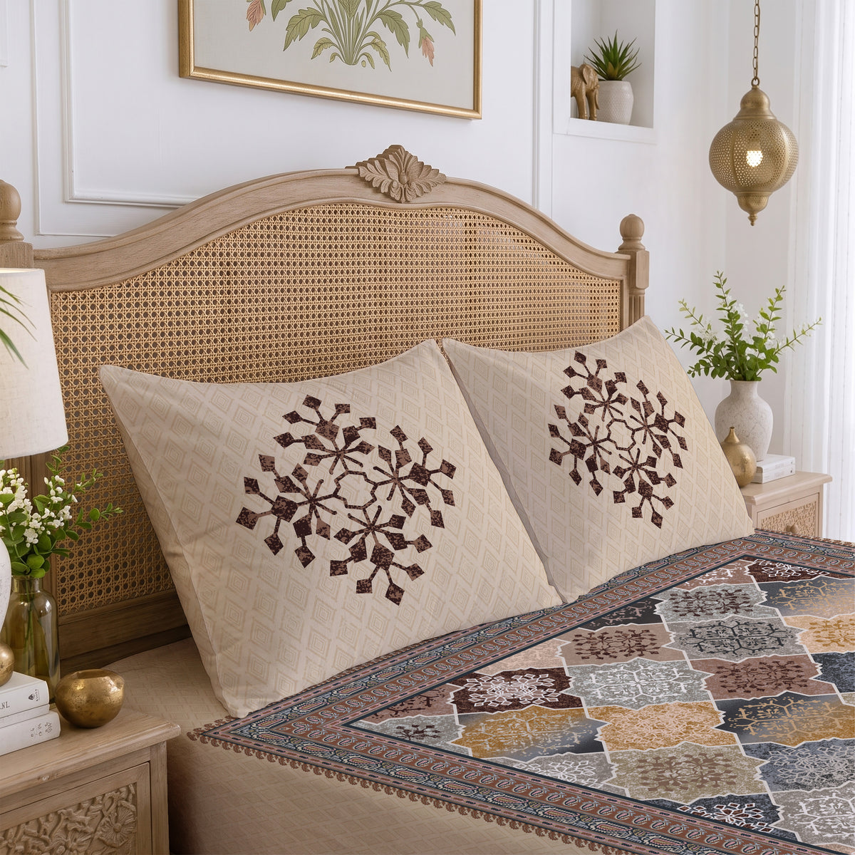 CHHAVI INDIA 210 TC Microfiber Printed King Size Bedsheet With 2 Pillow Covers