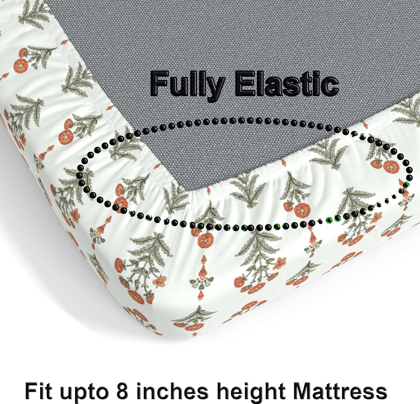 CHHAVI INDIA 210 TC Microfiber Double Fitted  Size Printed Bedsheet