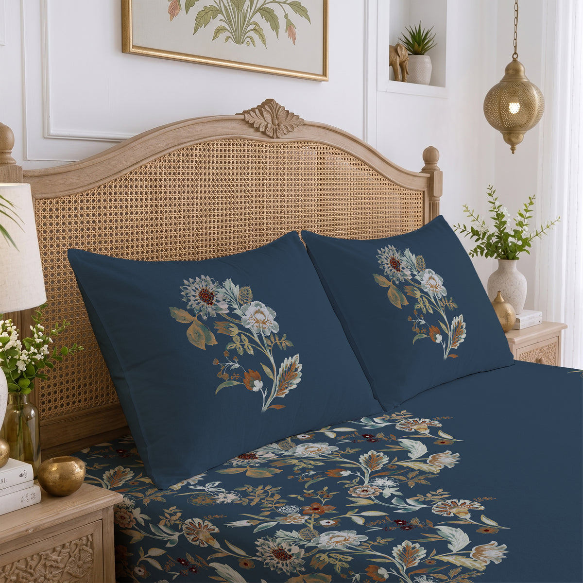 CHHAVI INDIA 210 TC Microfiber Printed King Size Bedsheet With 2 Pillow Covers