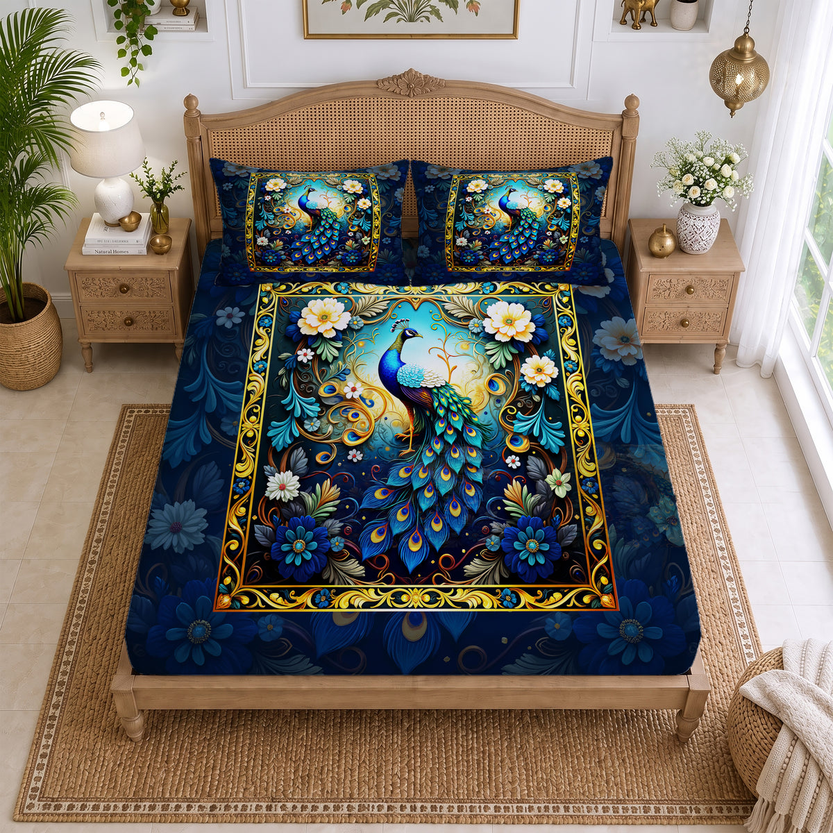 CHHAVI INDIA 210 TC Microfiber Printed King Size Bedsheet With 2 Pillow Covers