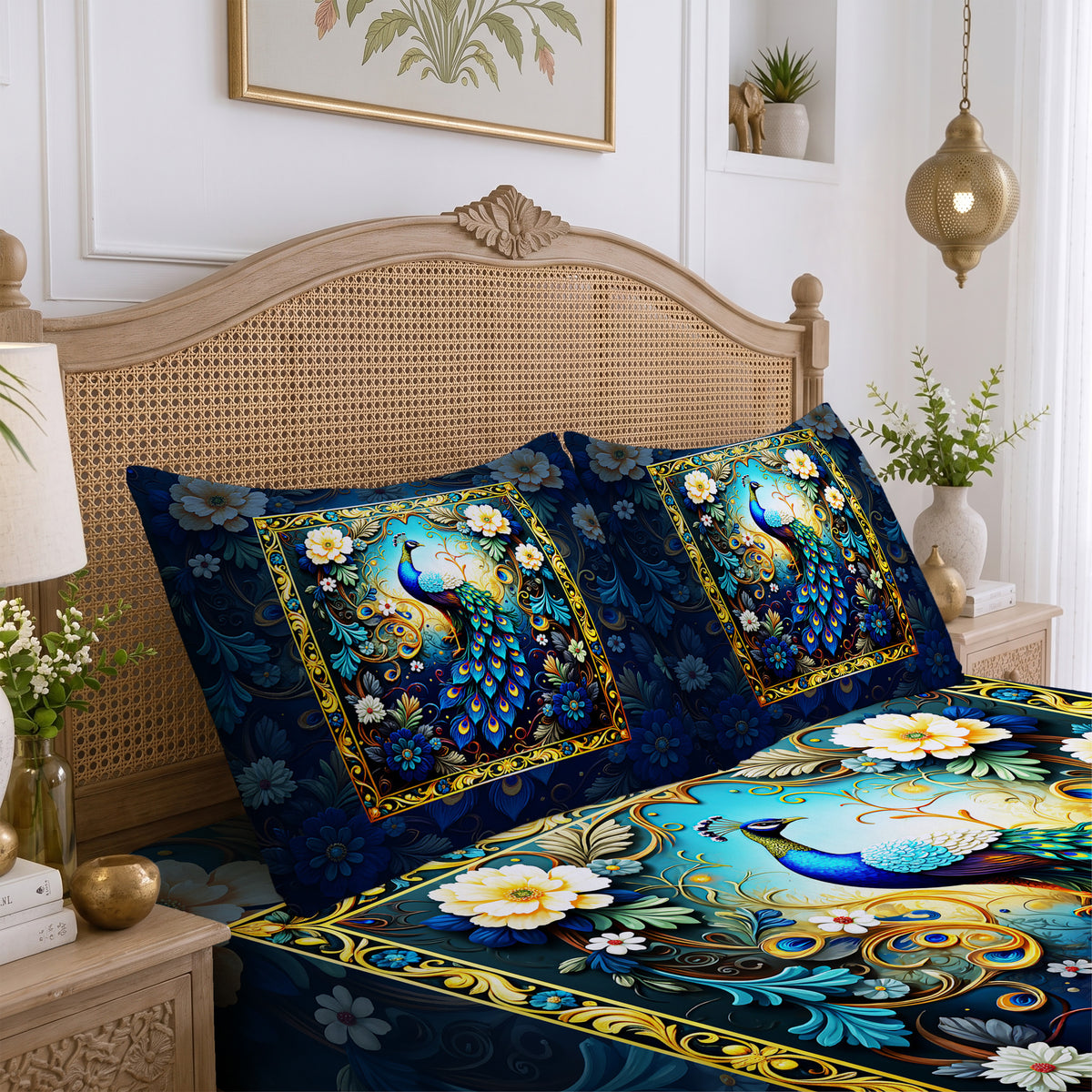 CHHAVI INDIA 210 TC Microfiber Printed King Size Bedsheet With 2 Pillow Covers