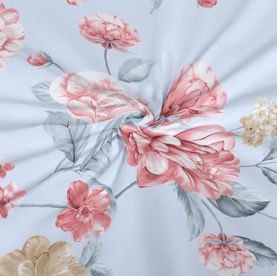 CHHAVI INDIA 210 TC Microfiber Printed Double Bedsheet With Pillow Covers
