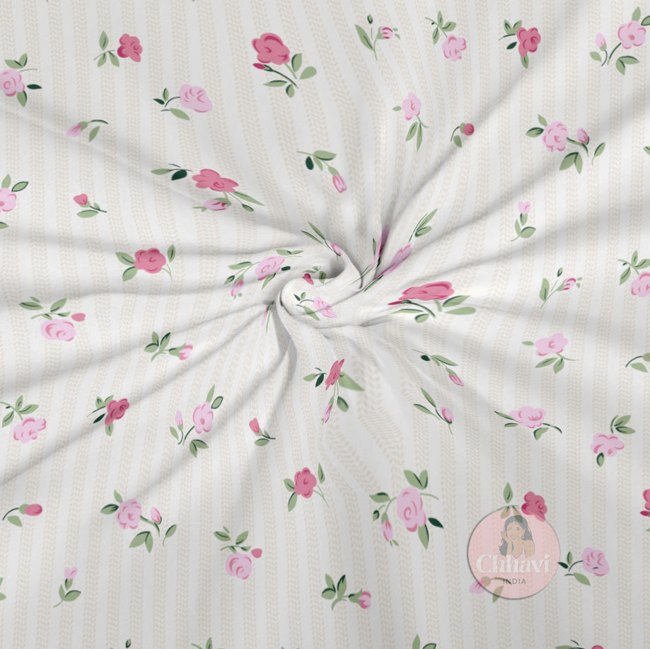 CHHAVI INDIA 210 TC Microfiber Fitted Double Size Printed Bedsheet With 2 Pillow covers