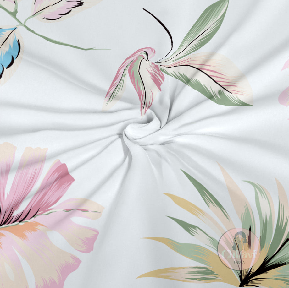 CHHAVI INDIA 210 TC Microfiber Double Fitted  Size Printed Bedsheet